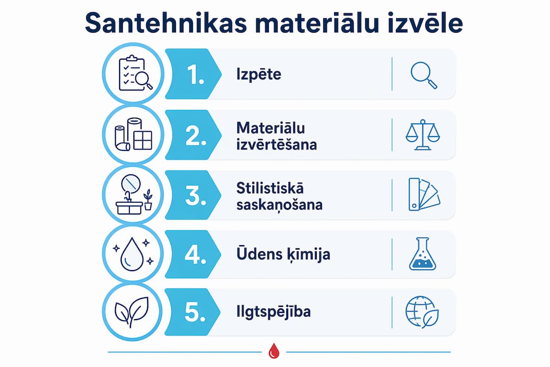Infografika: Kā izvēlēties piemērotākos santehnikas materiālus