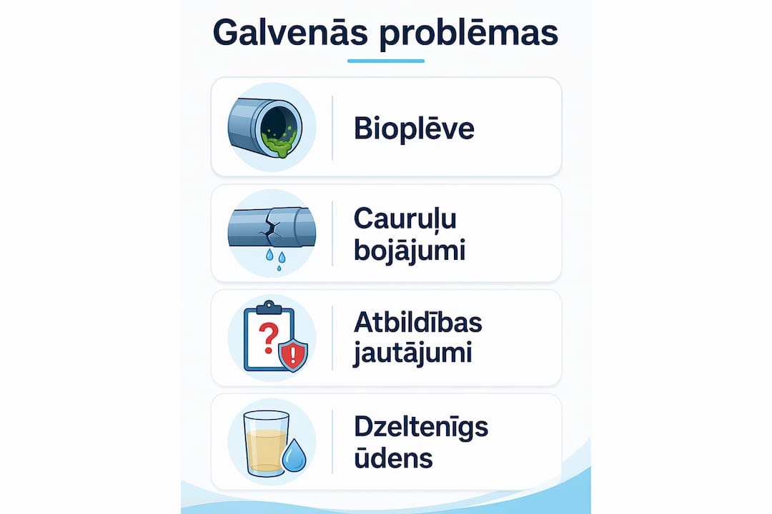 Infografika: aktuālākās tehniskās problēmas ūdensapgādes sistēmās