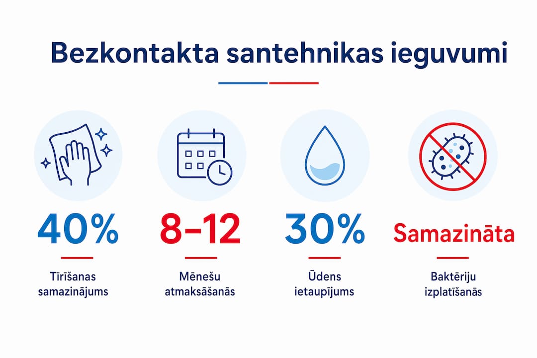 Infografika: kādas priekšrocības sniedz bezkontakta santehnika