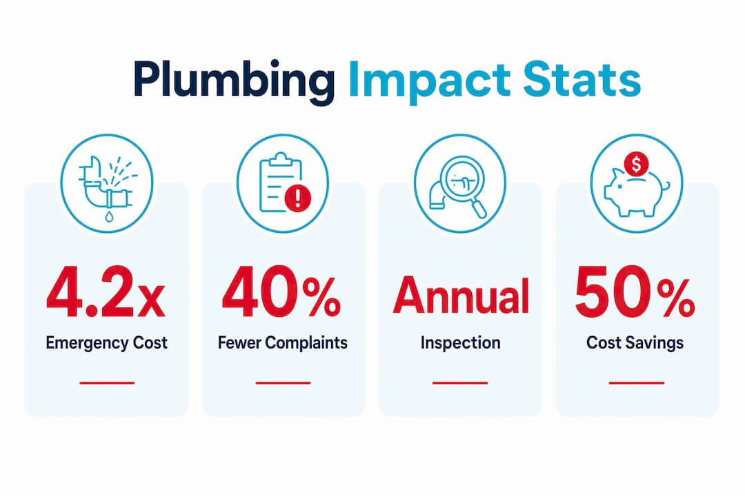 Infographic highlighting key plumbing maintenance statistics.