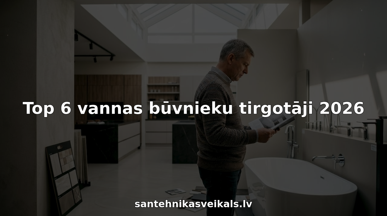 Cilvēks apskata vannasistabas remonta materiālus un aprīkojumu salonā.