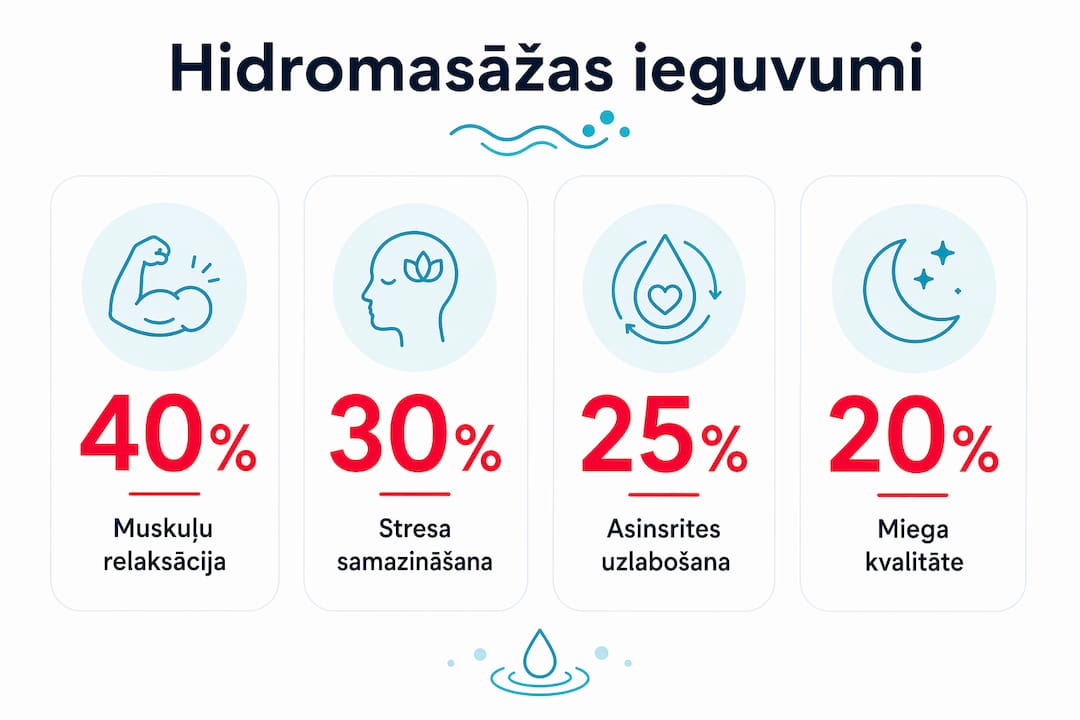 Infografika: Kādas priekšrocības veselībai sniedz hidromasāža