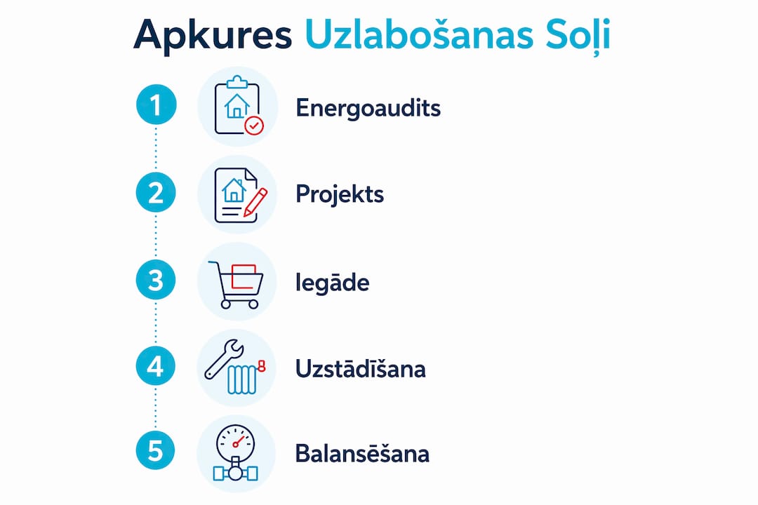 Infografika: soli, kā uzlabot savu apkures sistēmu