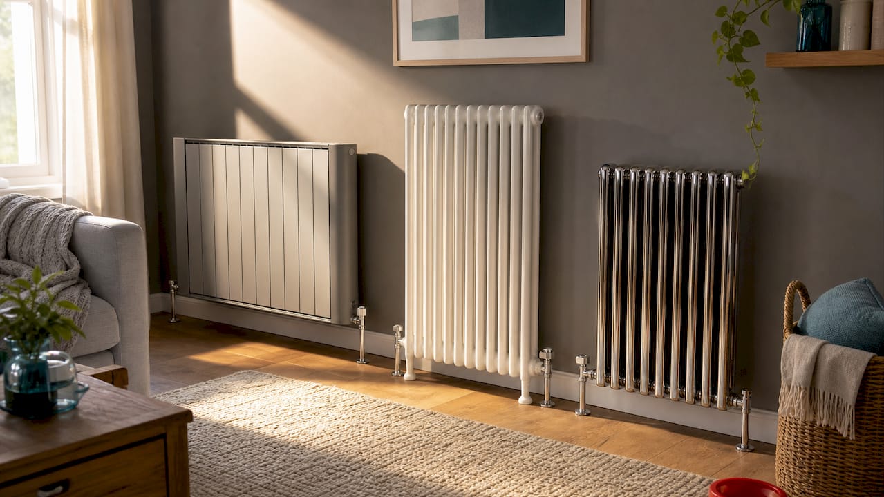 Different types of feature radiators in studio
