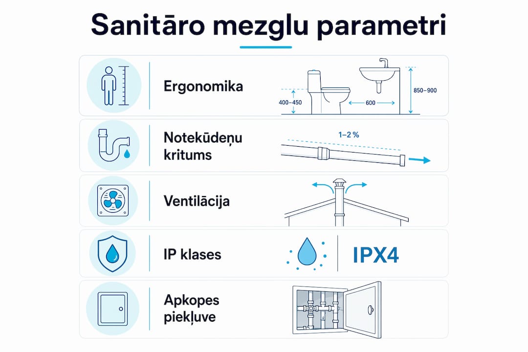 Infografika: būtiskākie tehniskie parametri higiēniskā dizaina izstrādē