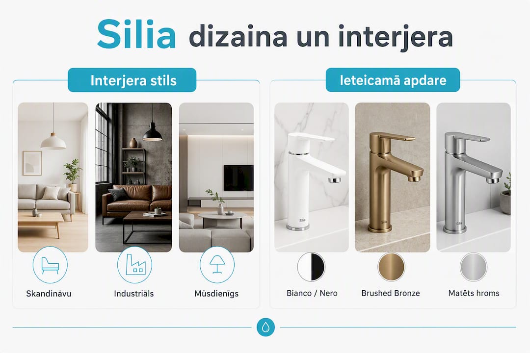 Infografika: kā Silia dizains harmoniski saskan ar interjera kopējo stilu