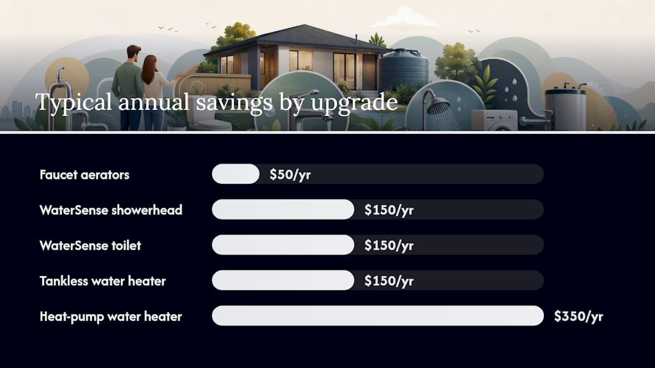 Cost, savings, and payback of plumbing upgrades infographic