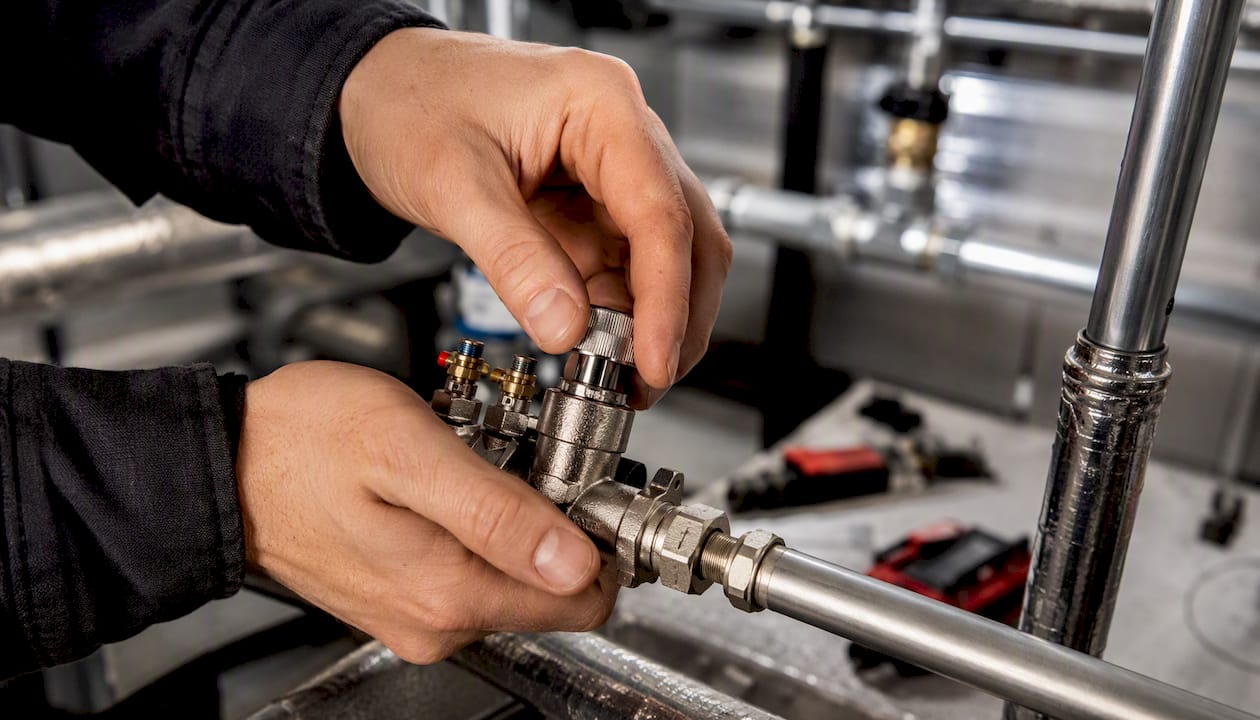 Hands adjusting manual commissioning valve