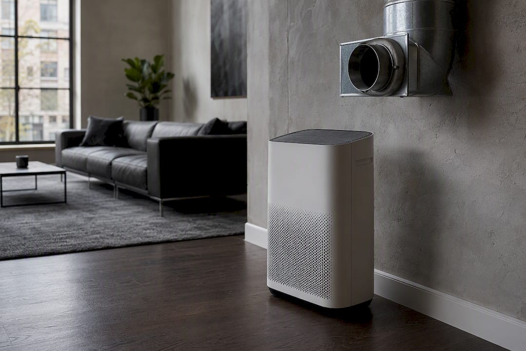 Gaisa attīrītājs blakus ventilācijas kanālam dzīvoklī