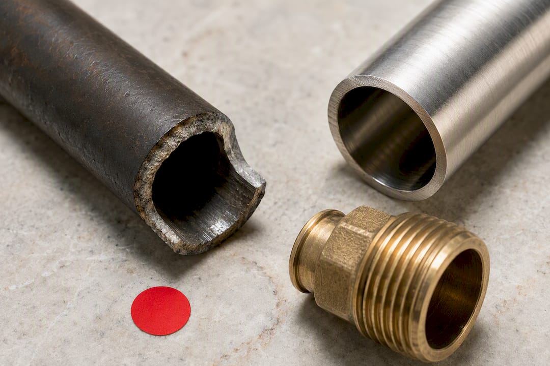 Anonymous metal samples showing corrosion risk