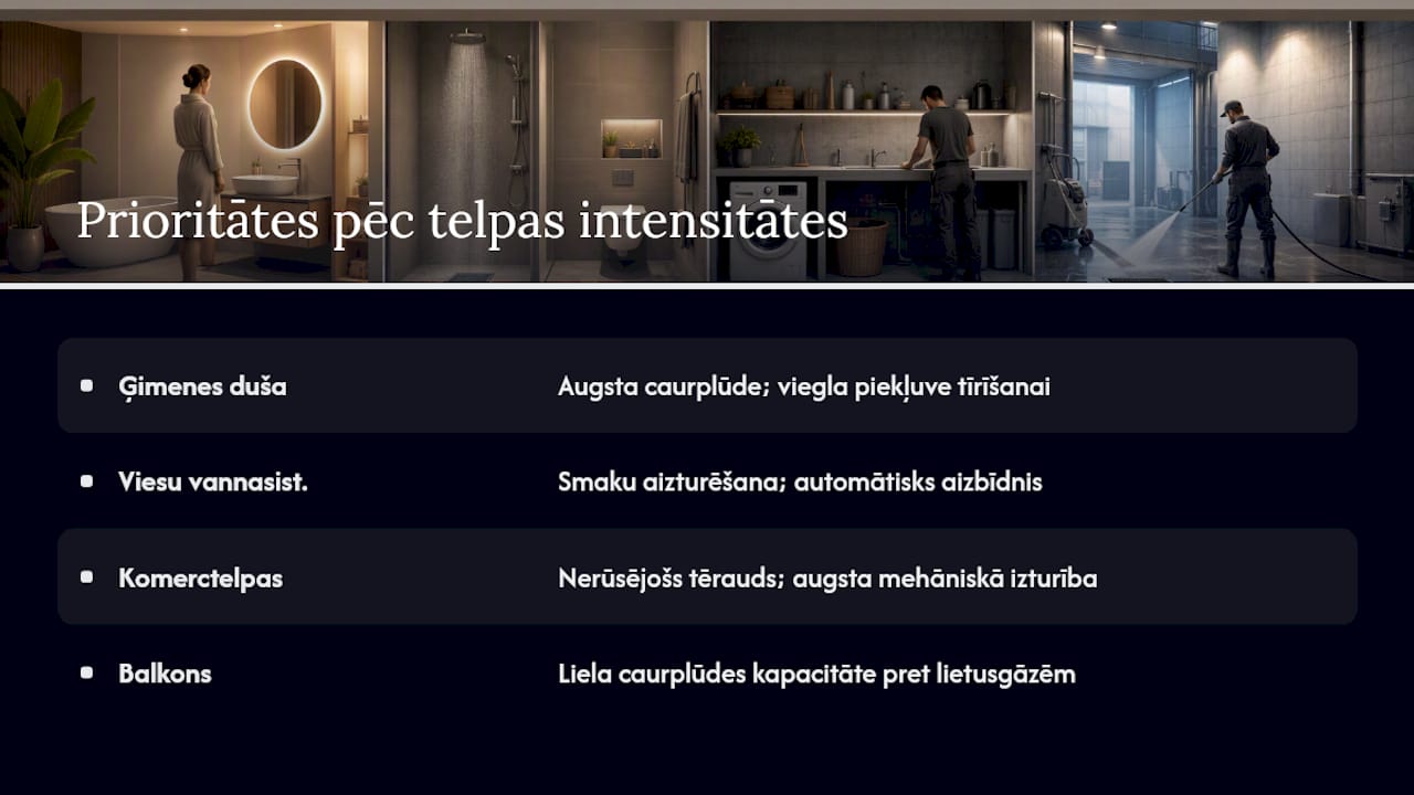 Notekas izvēle četrām dažādām lietošanas situācijām