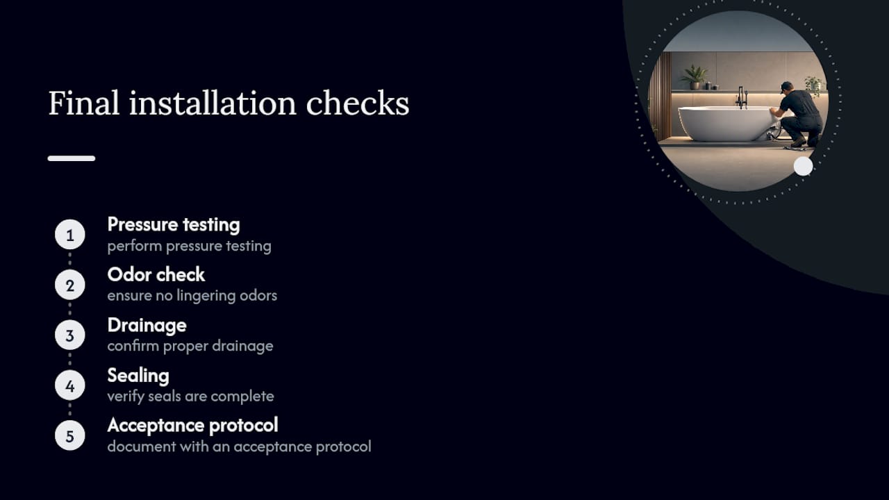 Five bathtub installation quality checks