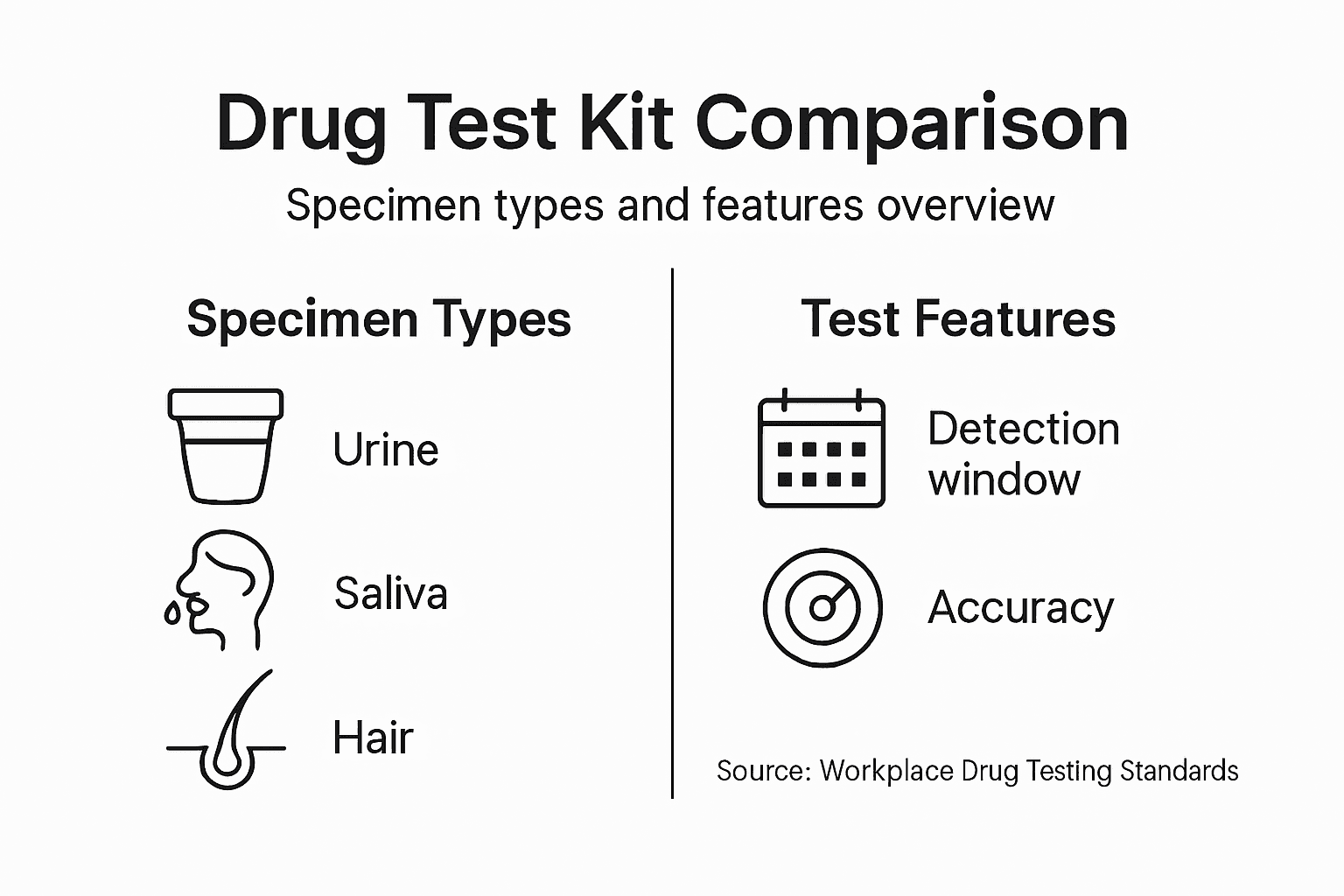 Infographic summarizes drug test kit comparison