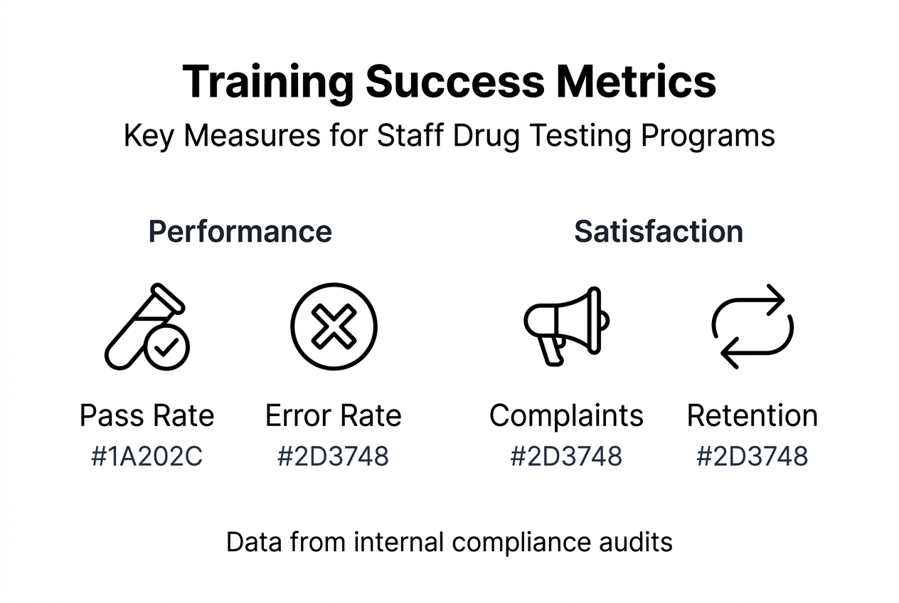 Infographic of drug testing staff training metrics