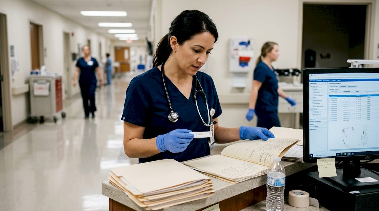 Physician checking rapid drug test result