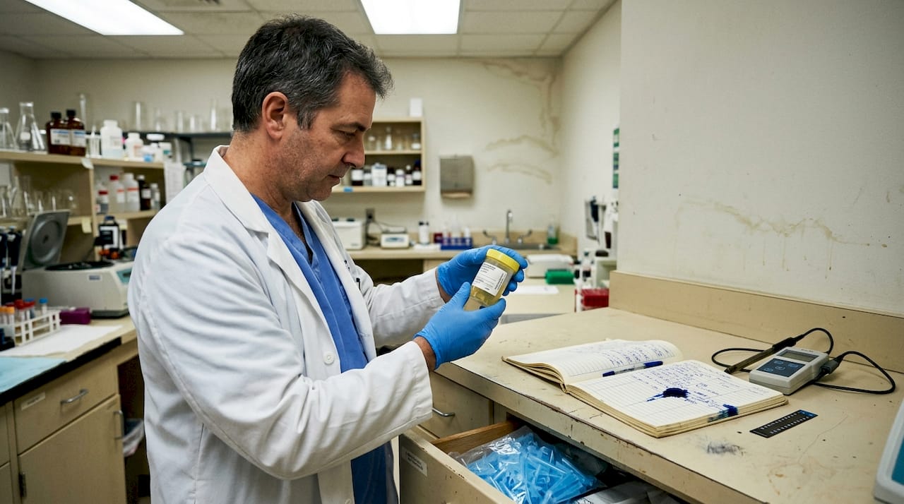 Technician performing specimen validity checks