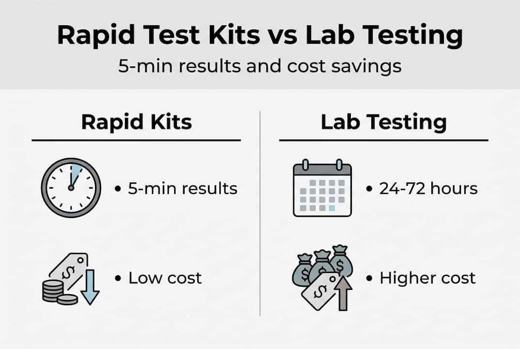 Infographic compares rapid kits and lab testing