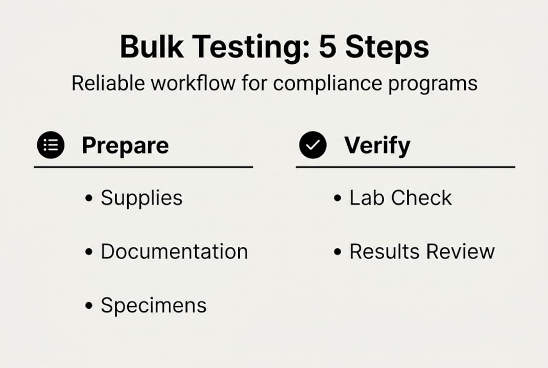 Infographic shows 5 steps in testing workflow