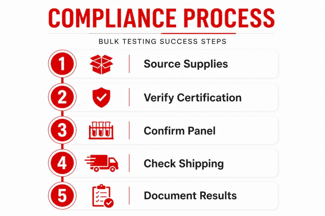 Infographic of bulk drug testing compliance steps