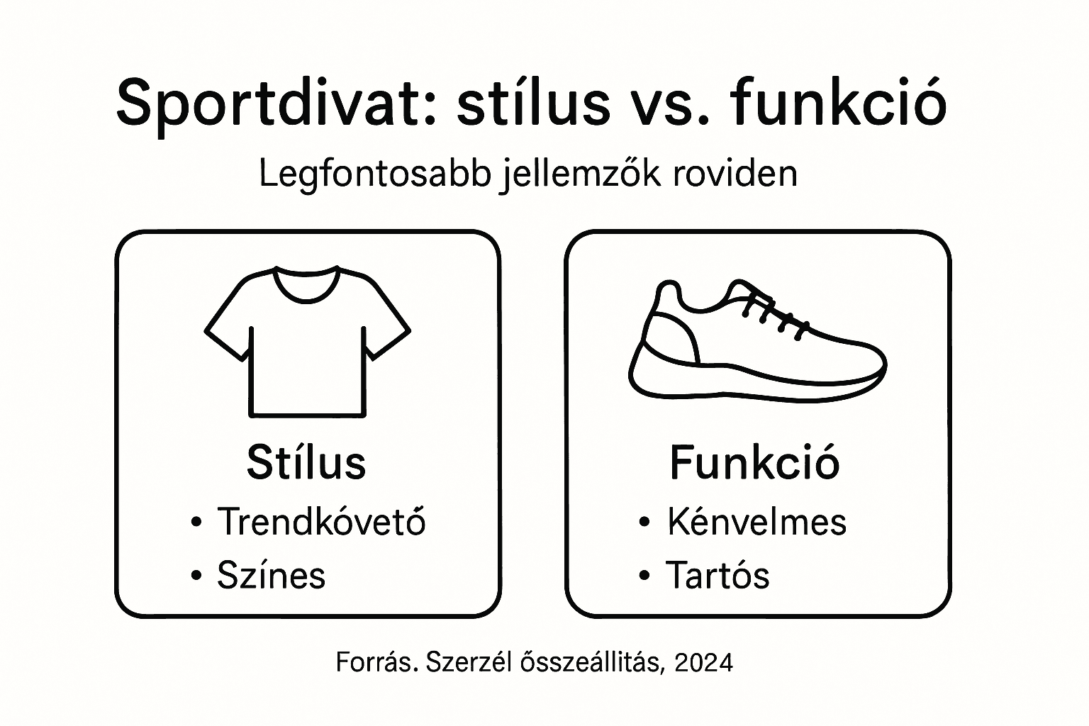 Infografika a sportos öltözködés stílusjegyeiről és praktikus tulajdonságairól