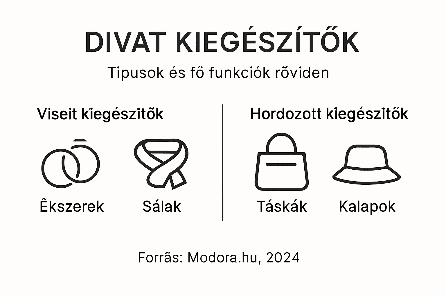 Áttekintő infografika a különféle kiegészítők típusairól és azok felhasználási lehetőségeiről