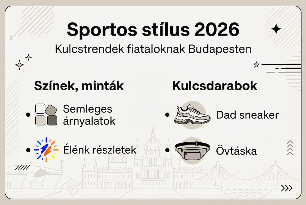 Áttekintés: a sportos divat 2026-os trendjei és kulcselemei egy infografikán