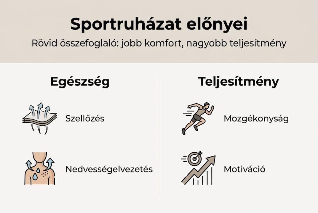 Infografika: hogyan járul hozzá a megfelelő sportruházat az egészséghez és a sportteljesítményhez