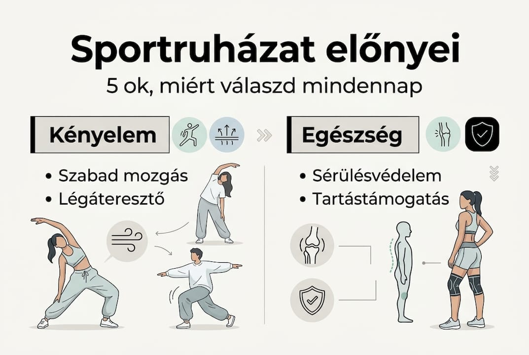 Infografika: a sportruházat legfontosabb öt előnye