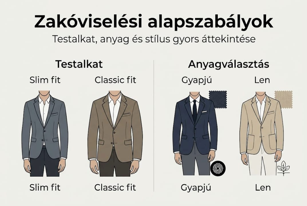 Hogyan viseljünk zakót? – Infografika hasznos tanácsokkal
