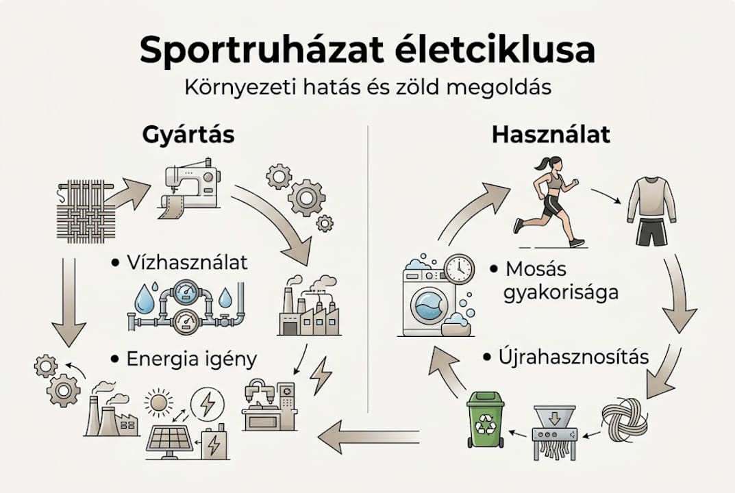 A sportruházat életútja – szemléltető infografika
