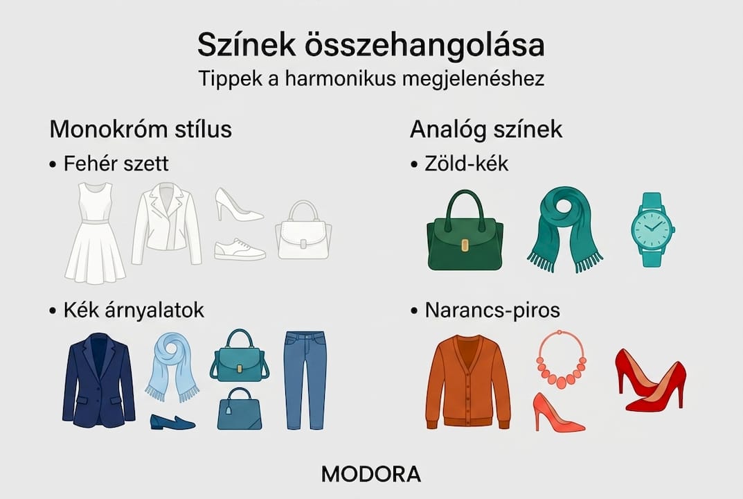 Infografika: hogyan párosítsuk a divatkiegészítők színeit stílusosan