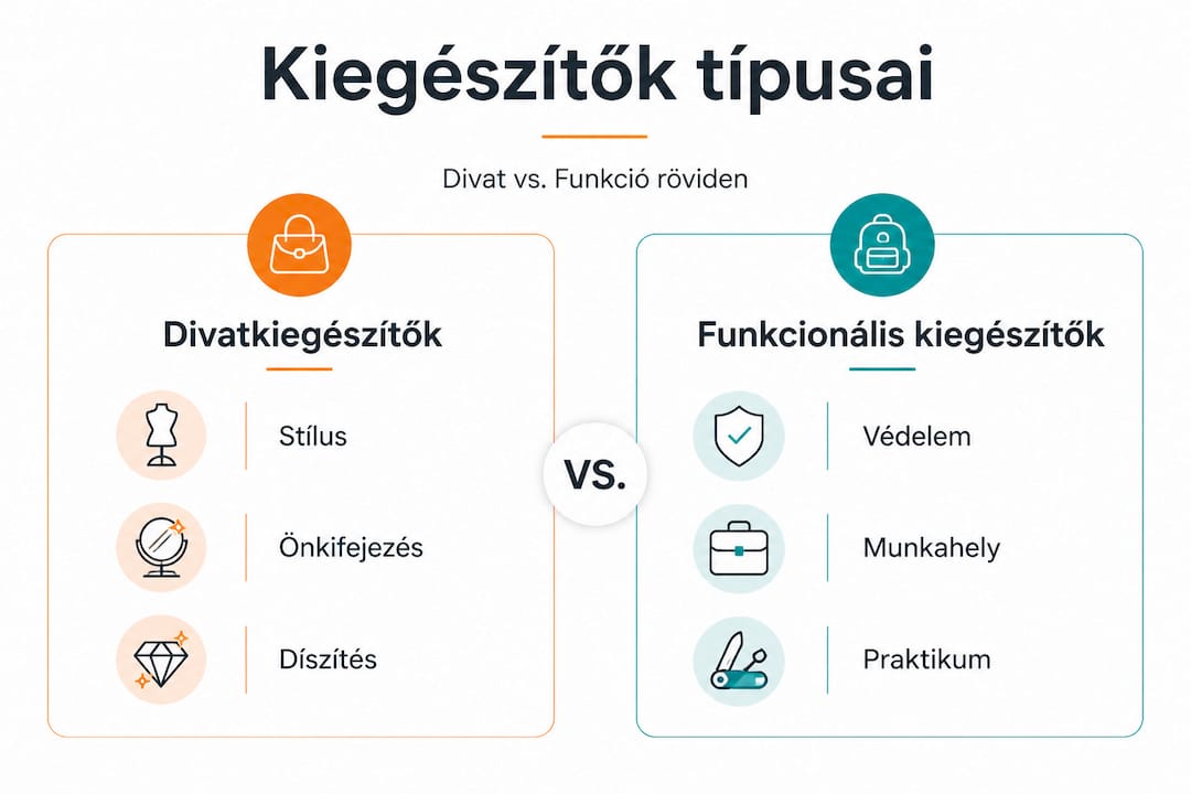 Infografika: divatos kiegészítők és praktikus kellékek összehasonlítása