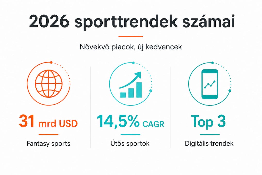 A sportpiac 2026-os várható alakulását bemutató infografika
