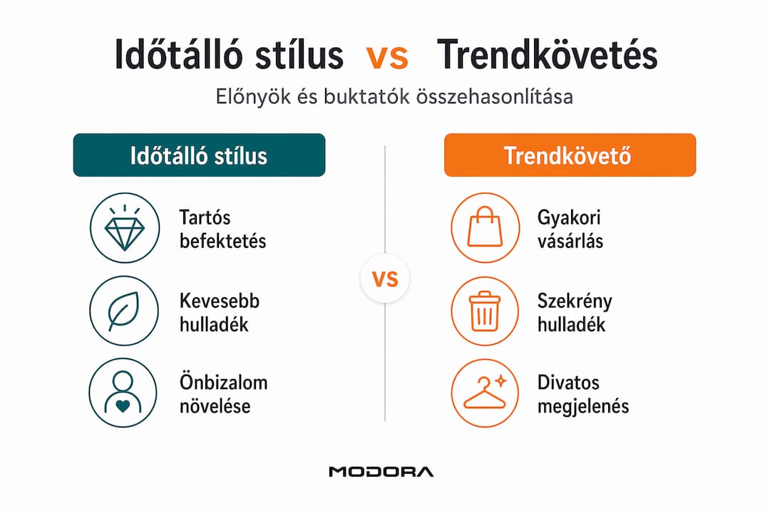 Infografika: stílusok tartósságának előnyeit bemutató összehasonlítás
