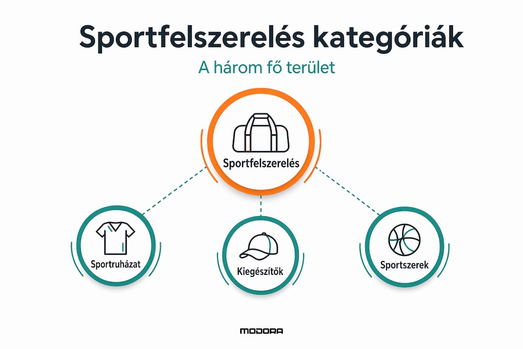 Sportfelszerelések főbb típusai egy átlátható infografikán