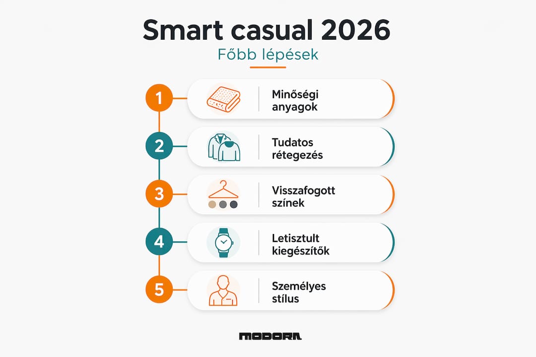 Infografika: így állíts össze egy stílusos, smart casual szettet 2026-ban – lépésről lépésre
