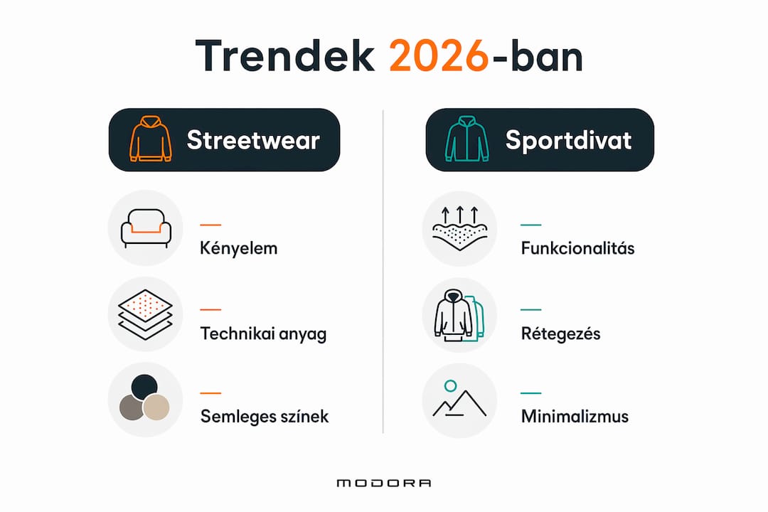 Infografika: 2026 legmenőbb streetwear és sportdivat irányzatai