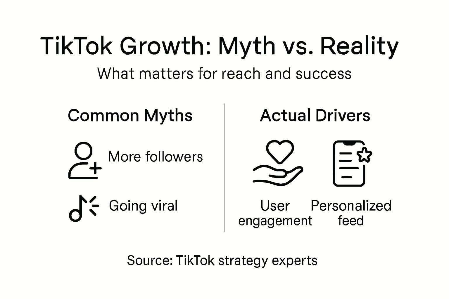 Infographic debunking TikTok growth myths