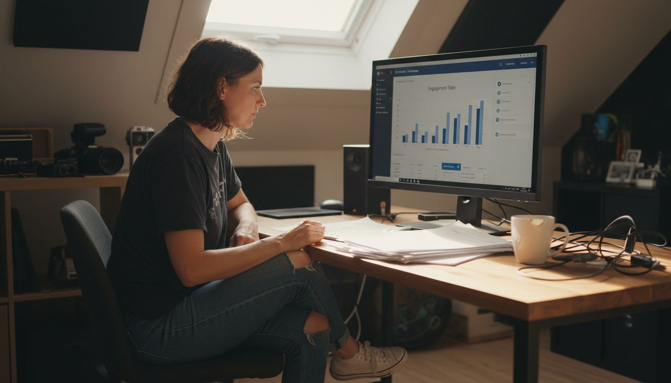 Content creator monitoring TikTok performance metrics