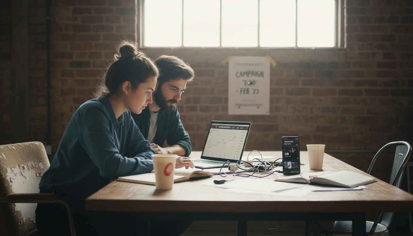Team reviews TikTok campaign analytics