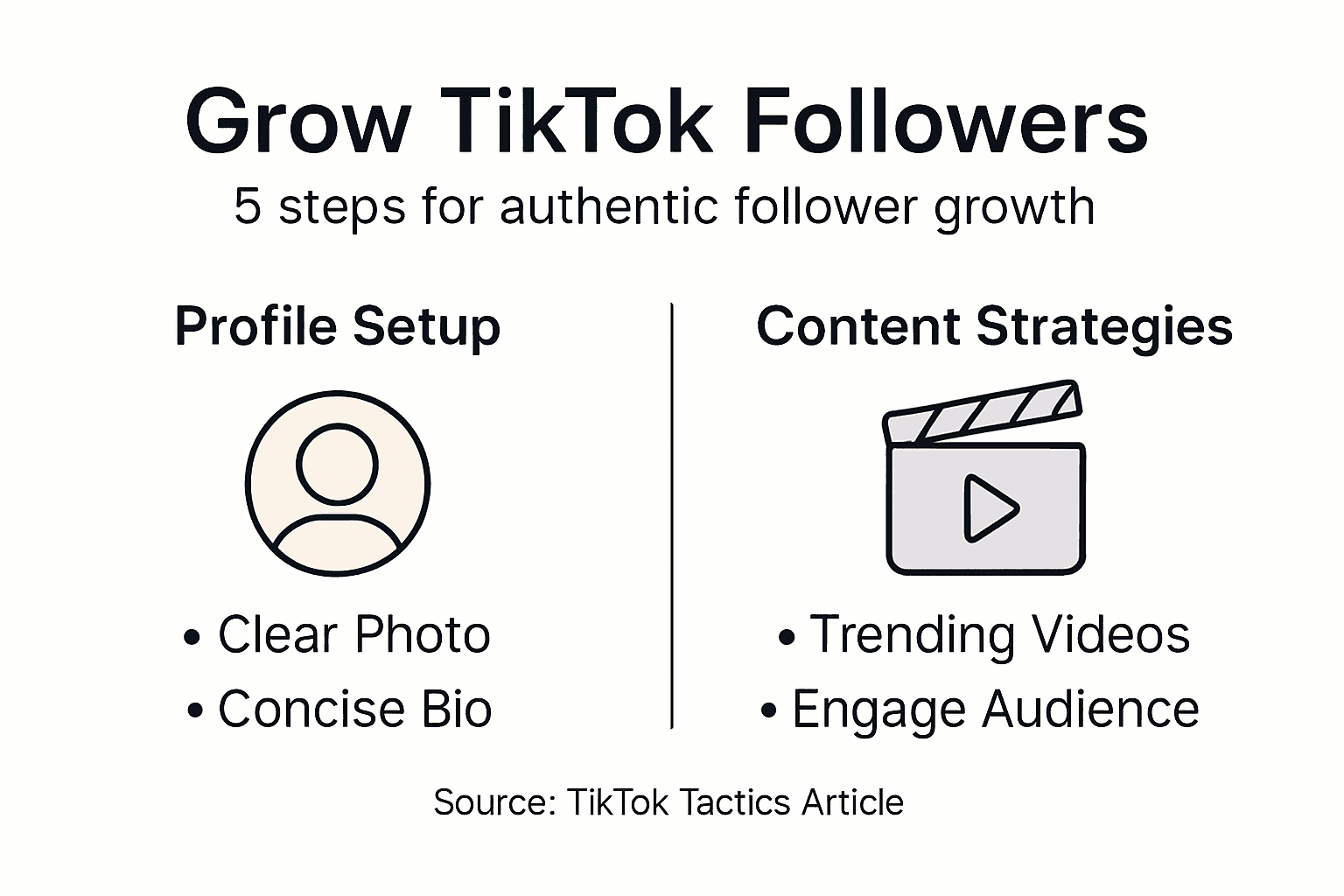 Infographic displaying TikTok follower growth steps