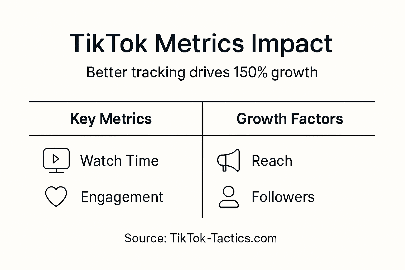 Infographic showing TikTok metrics and growth factors