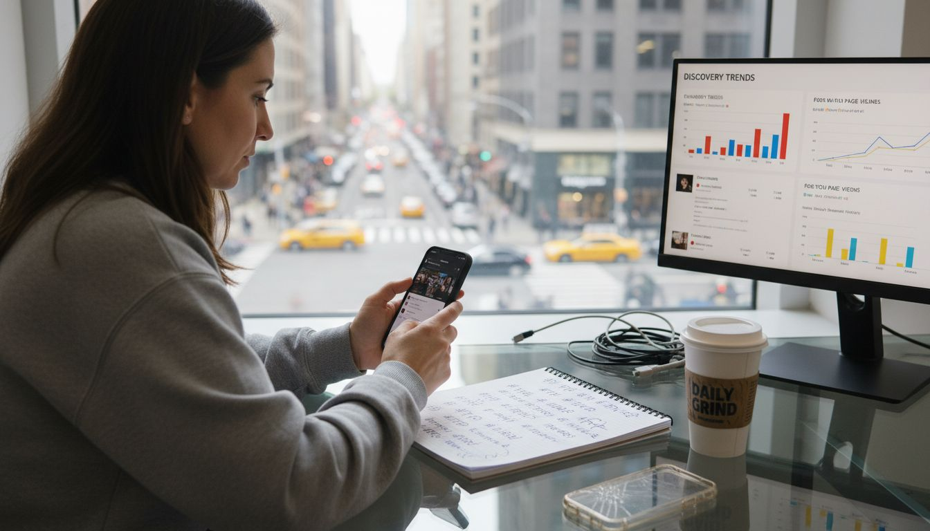 Woman analyses TikTok AI personalization results