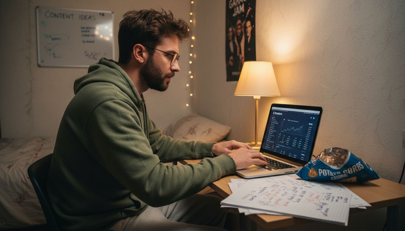 Micro influencer reviewing TikTok engagement stats