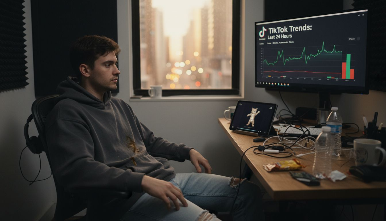 Video creator reviewing TikTok engagement graphs
