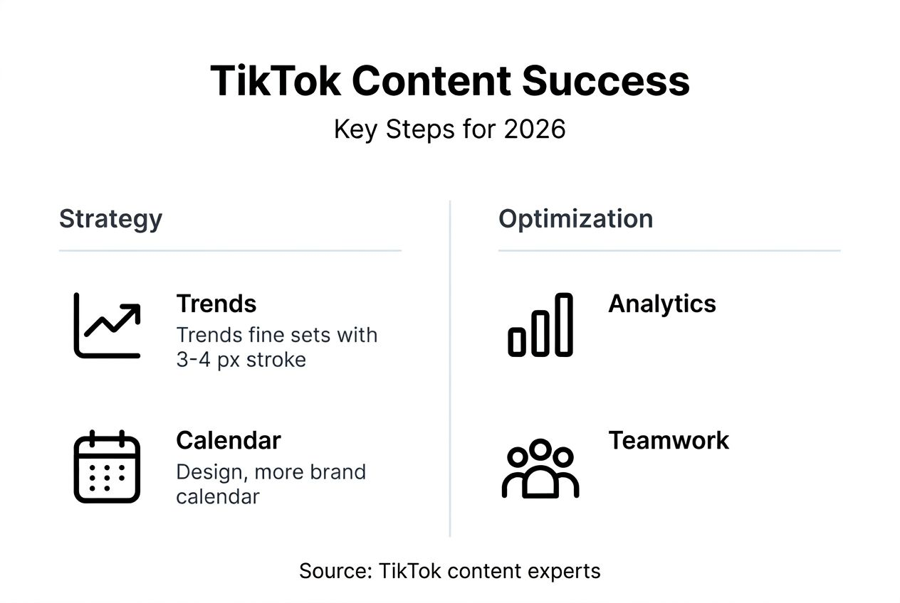 Infographic of TikTok strategy steps and categories