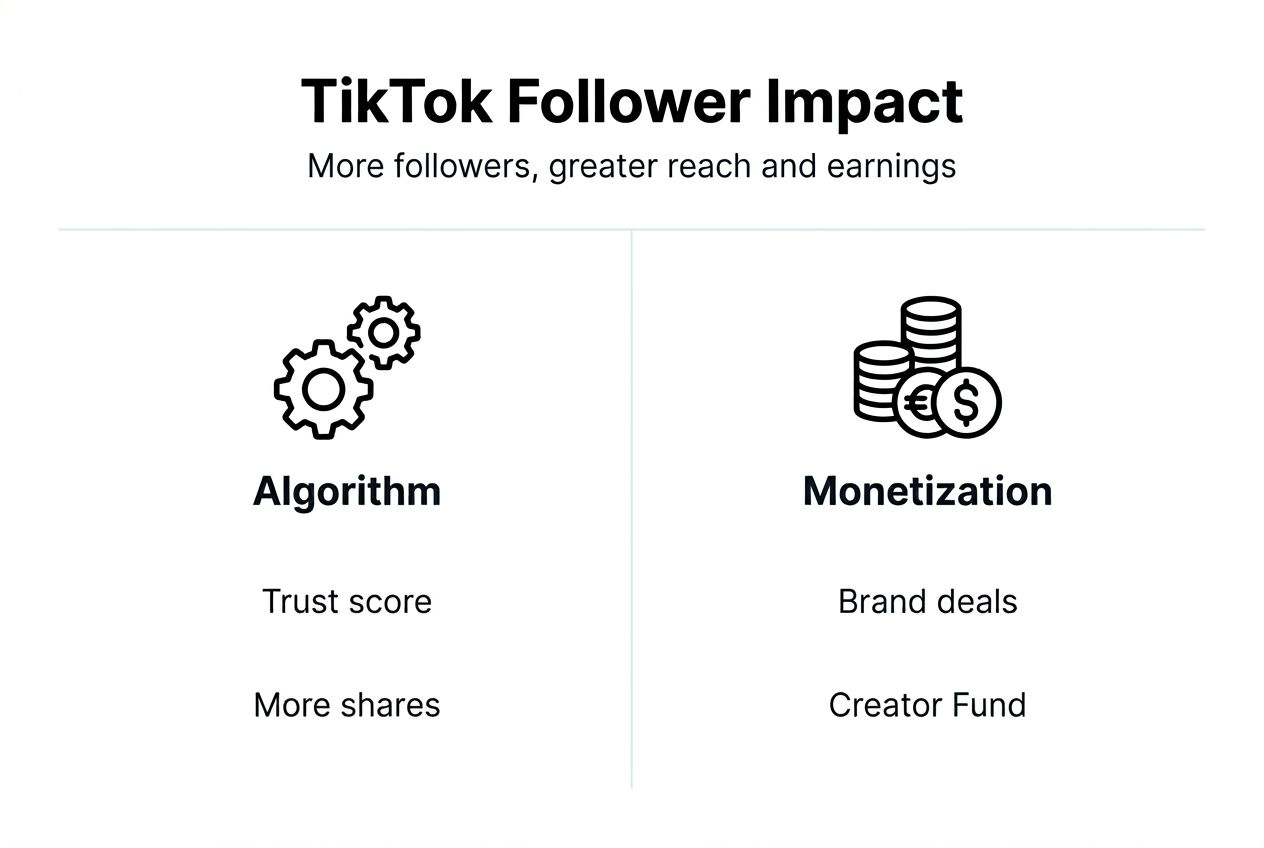 Infographic showing TikTok followers impact on engagement and earnings