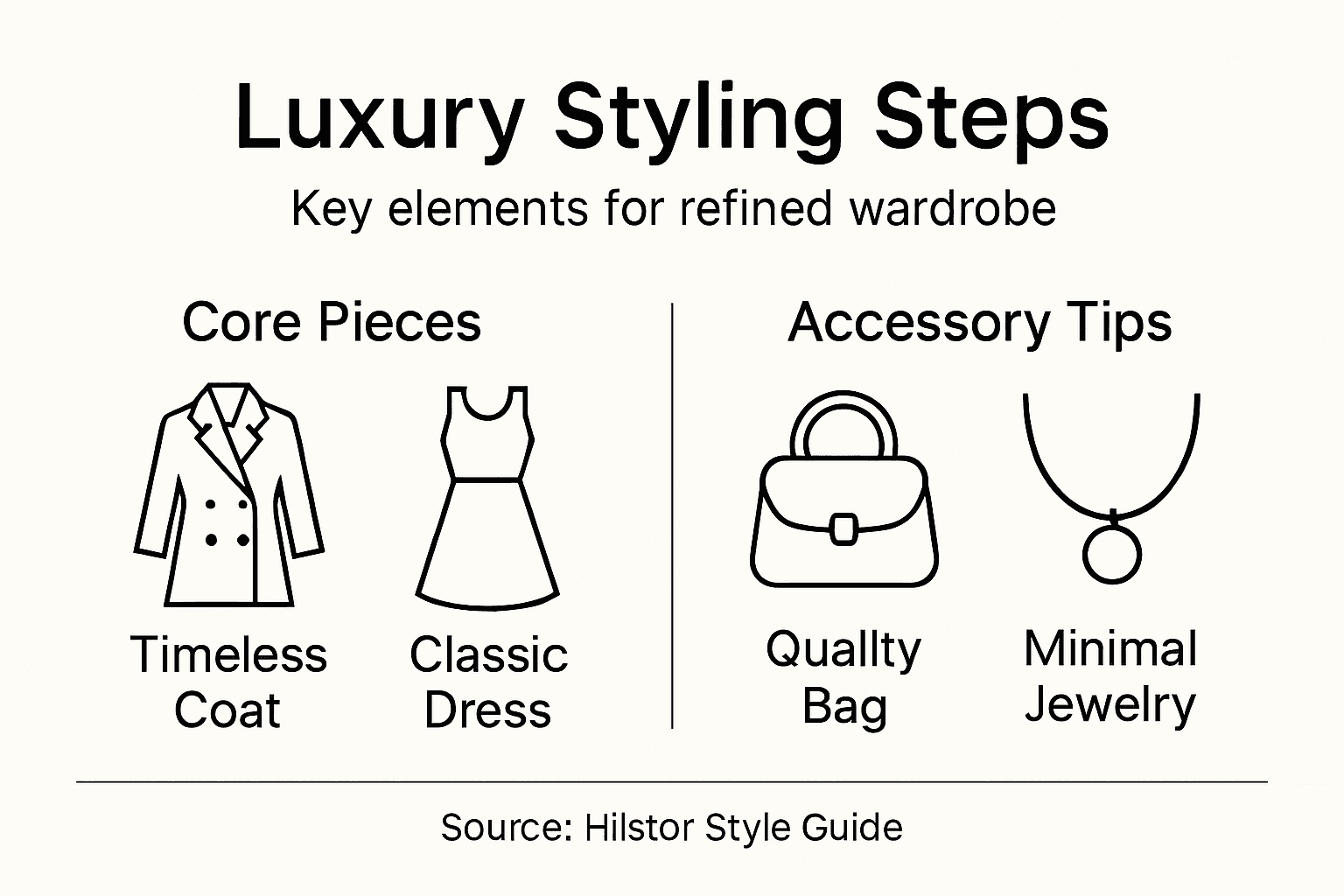 Infographic summarizing luxury styling steps