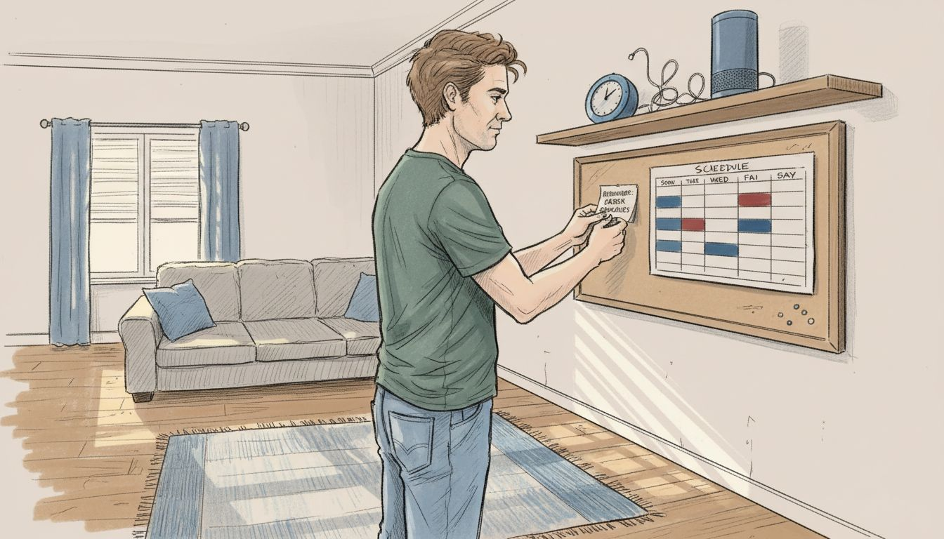 Man setting reminders for ADHD delegation