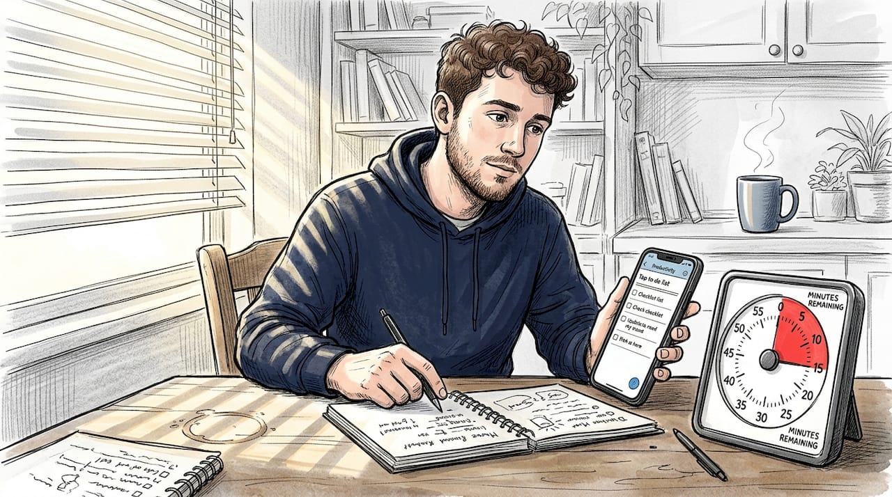 Man combines digital to-do list and timer